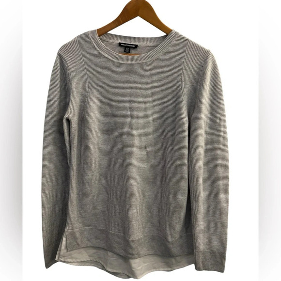 Hilary Radley Sweaters - Hilary Radley Size Medium Layered Look Light Gray Sweater Academia Preppy Y2K